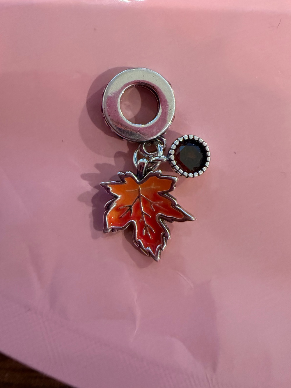 Kohl's Red and Orange Maple Leaf Charm Brooch